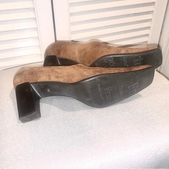 Franco Sarto Carmel Suede Kitten Block Heels 7 1/2 - Picture 3 of 7